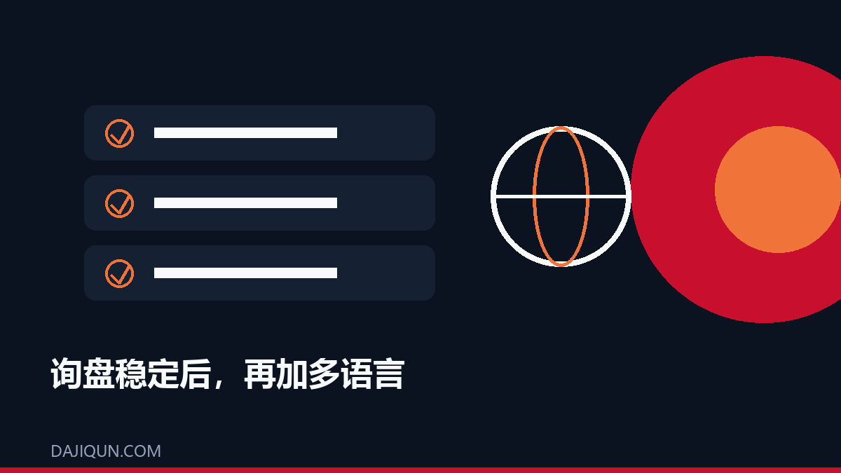 询盘站稳定后，什么时候再加多语言